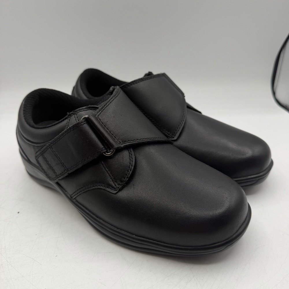 Orthofeet Arcadia 810 Shoes Womens 7.5 D WIDE Black Leather Orthopedic Walking